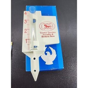 Vintage Trotters Services Arcadia  Broken‎ Bow Plastic & Glass Rain Gauge  NOS